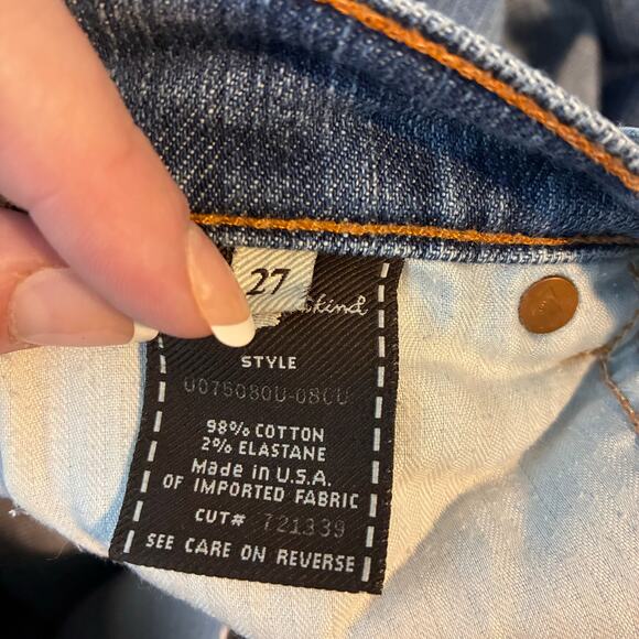 7 For All Mankind Low Rise Bootcut Jeans Women's 27 Blue Fading Western Preppy - Picture 12 of 14